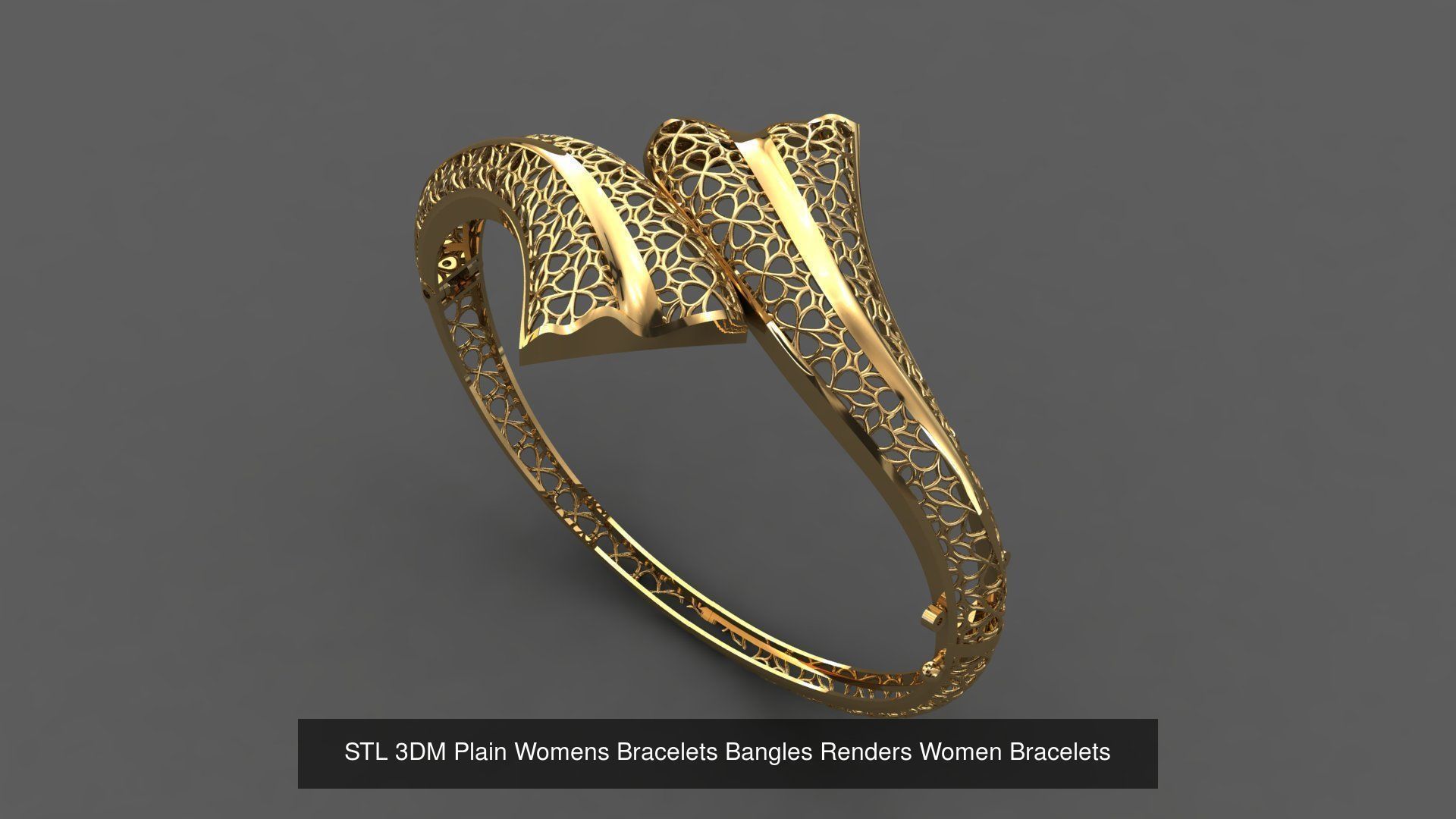 79 STL 3DM Plain Womens Bracelets Bangles Renders Women Bracelet 3D Model Collection_87