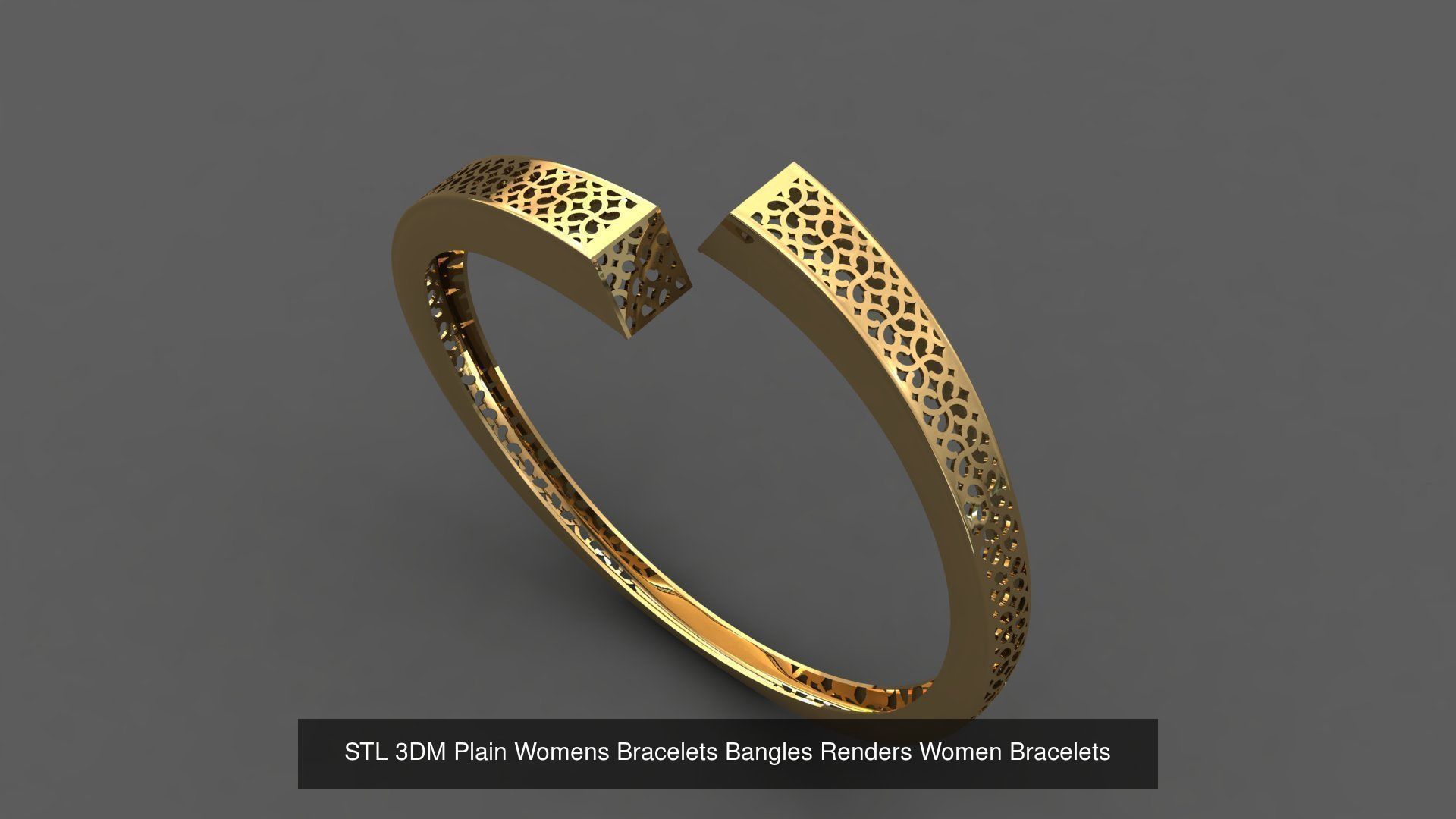 79 STL 3DM Plain Womens Bracelets Bangles Renders Women Bracelet 3D Model Collection_80