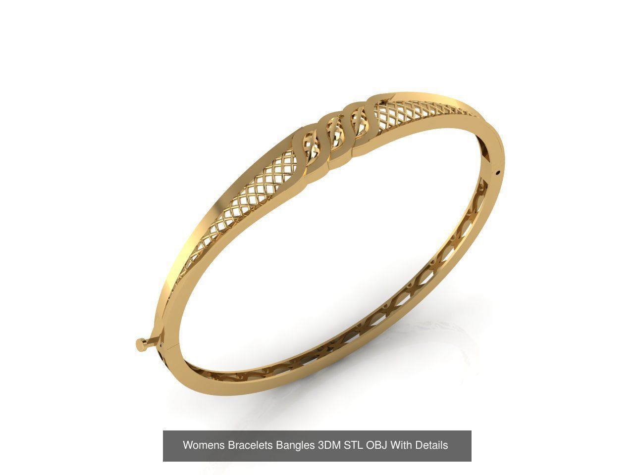 79 STL 3DM Plain Womens Bracelets Bangles Renders Women Bracelet 3D Model Collection_11