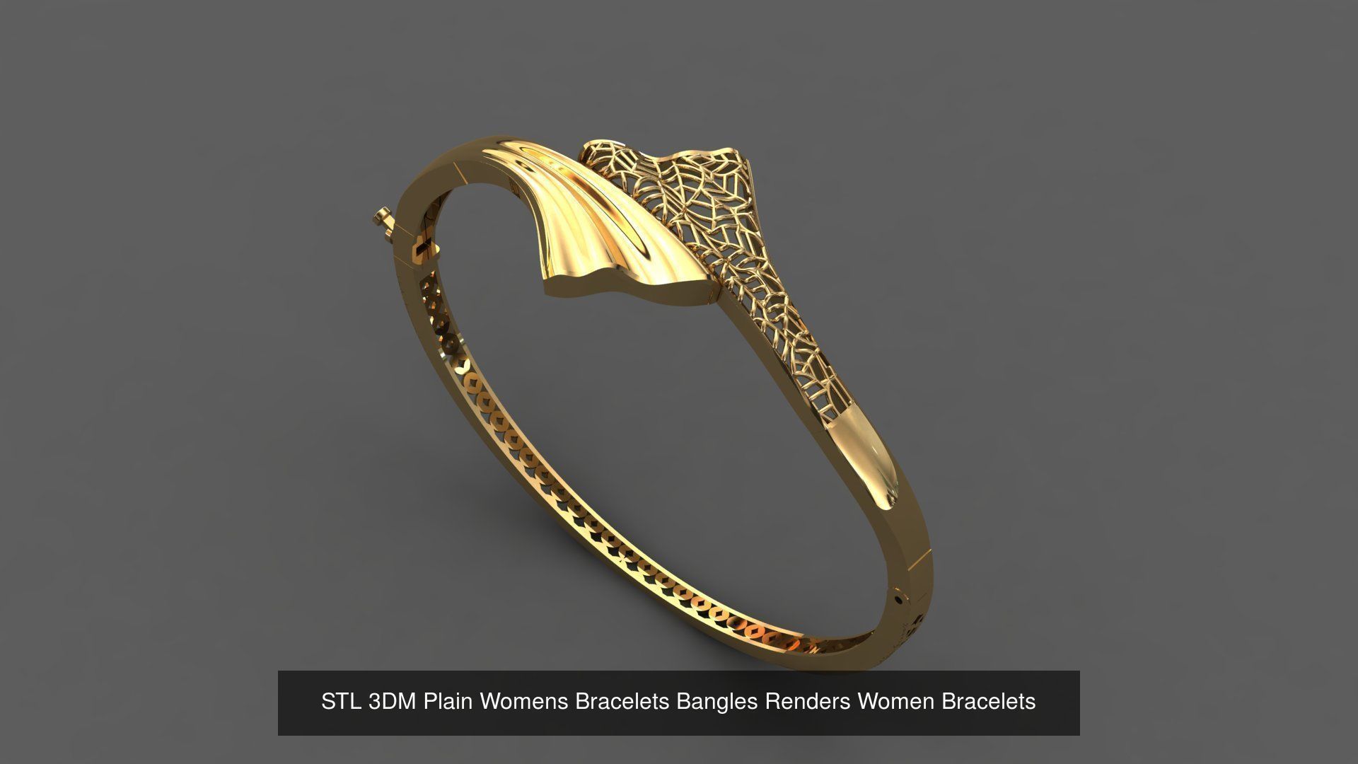 79 STL 3DM Plain Womens Bracelets Bangles Renders Women Bracelet 3D Model Collection_71