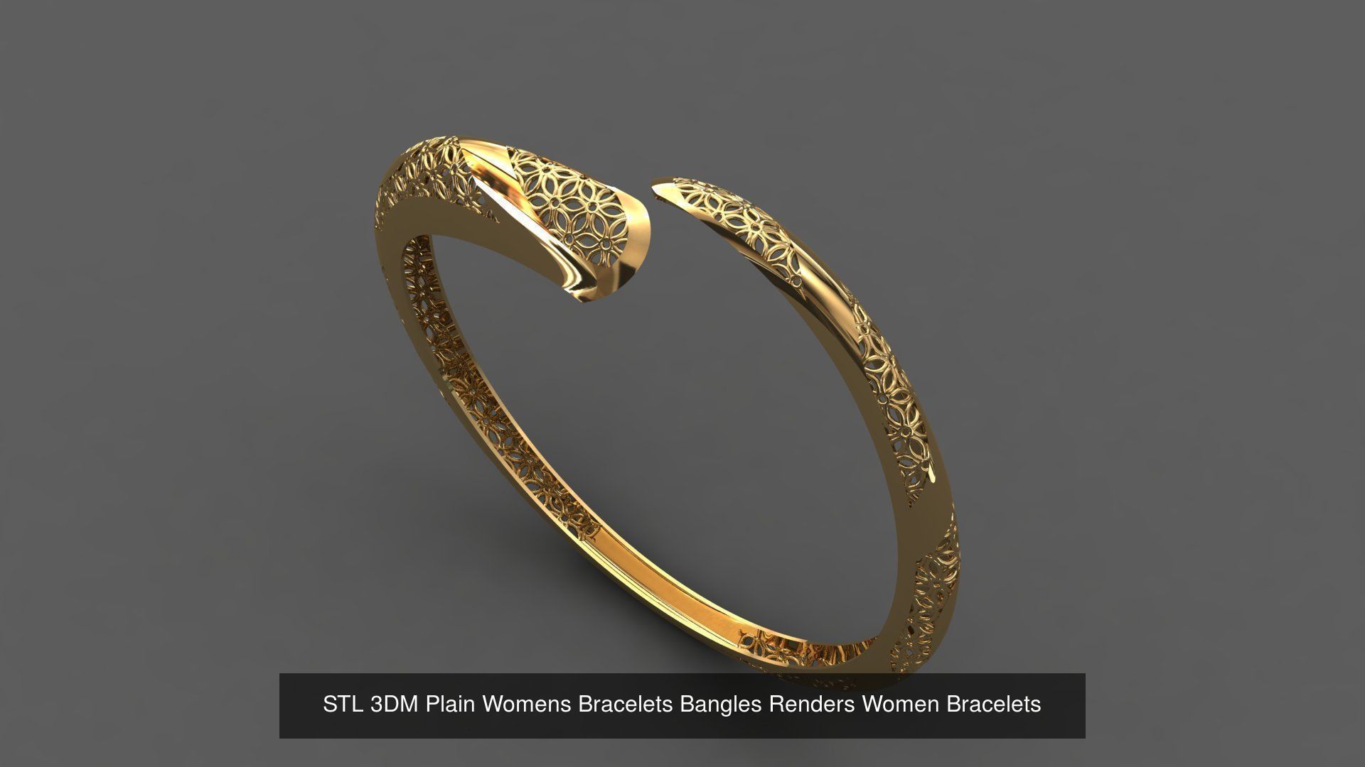 79 STL 3DM Plain Womens Bracelets Bangles Renders Women Bracelet 3D Model Collection_77