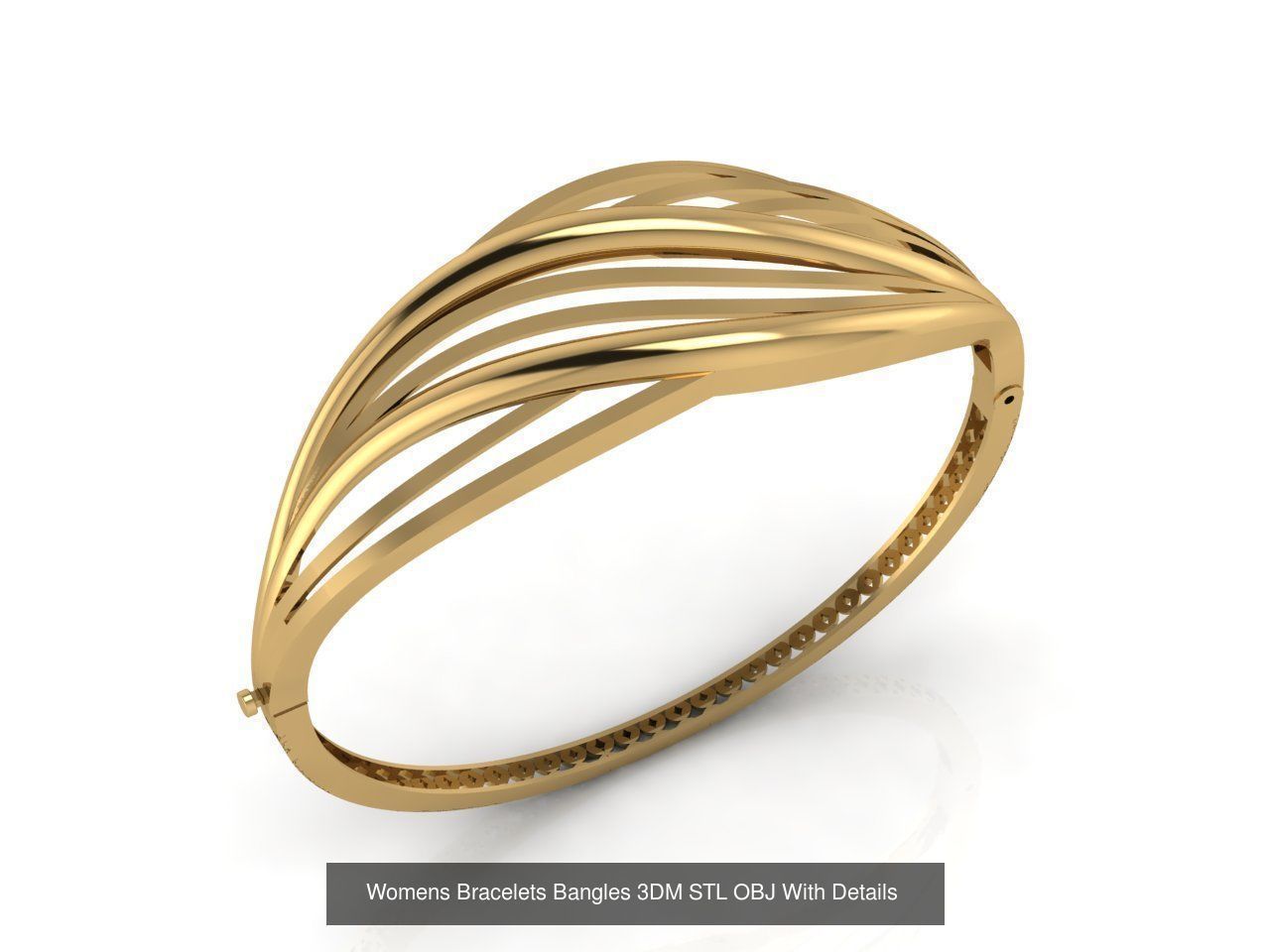 79 STL 3DM Plain Womens Bracelets Bangles Renders Women Bracelet 3D Model Collection_52