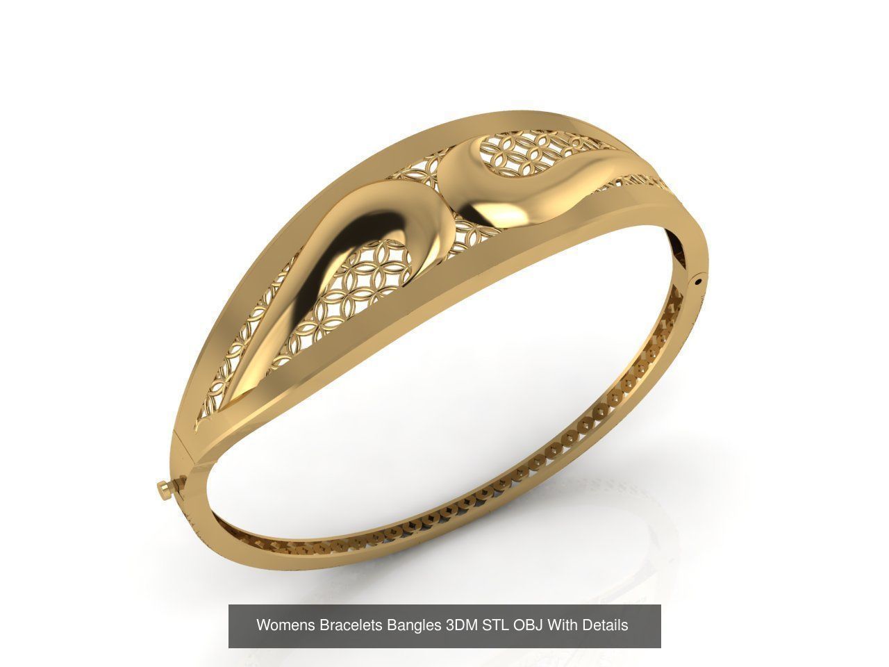 79 STL 3DM Plain Womens Bracelets Bangles Renders Women Bracelet 3D Model Collection_58