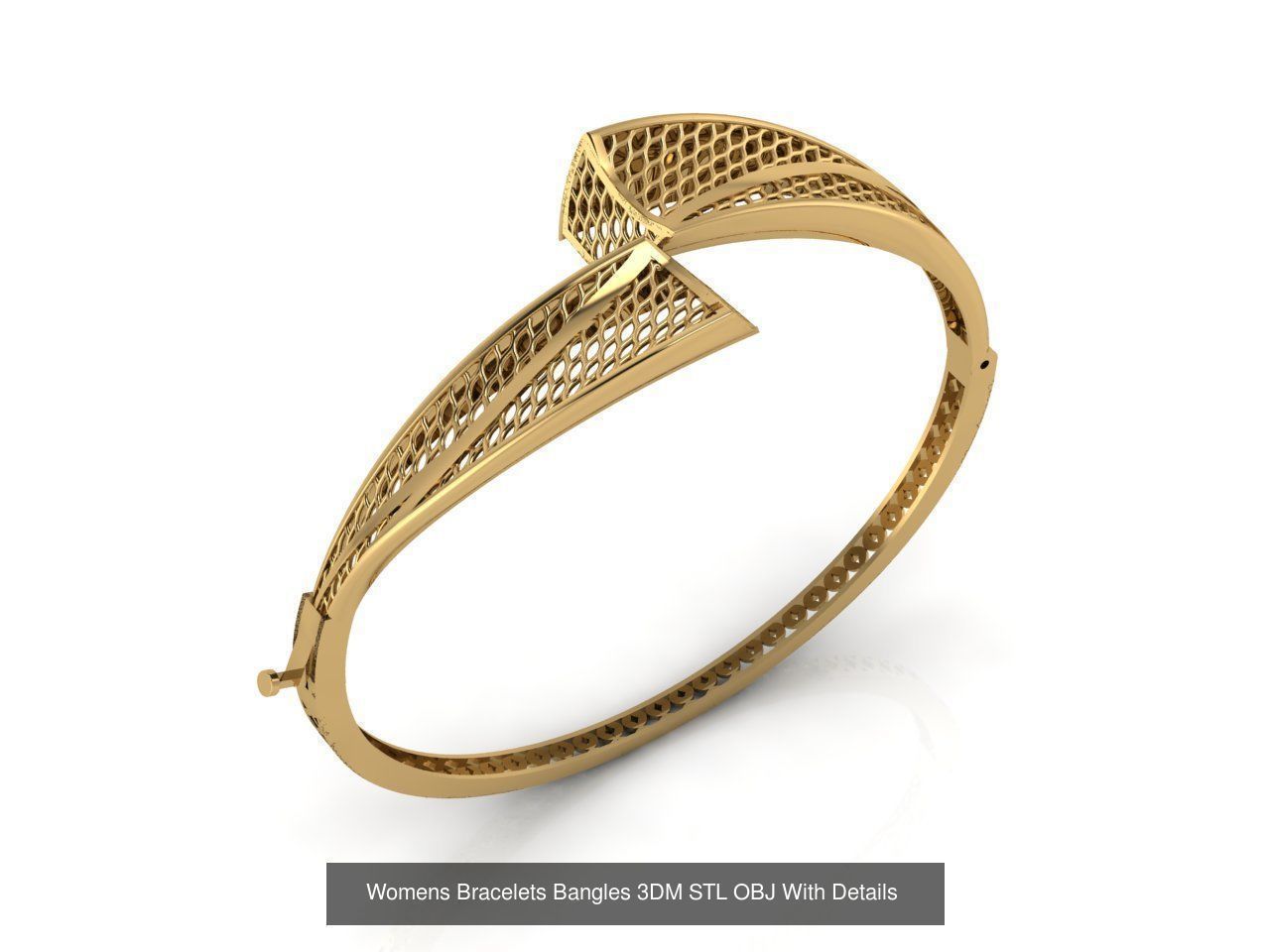 79 STL 3DM Plain Womens Bracelets Bangles Renders Women Bracelet 3D Model Collection_43