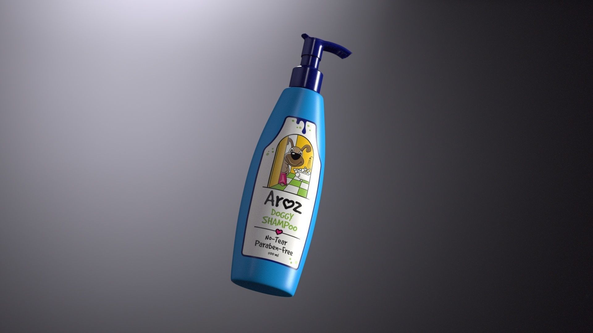 Pet Shampoo Low-poly 3D model_3