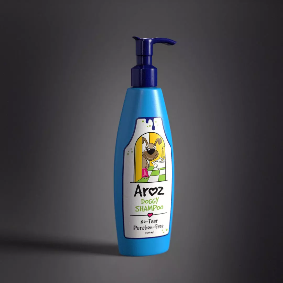 Pet Shampoo Low-poly 3D model_0