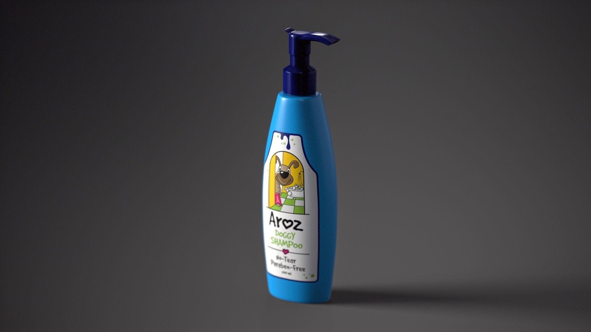 Pet Shampoo Low-poly 3D model_9