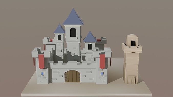 Medieval Castle and Tower 3D model