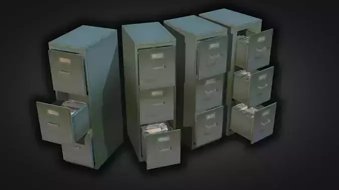File Cabinet Low-poly 3D model