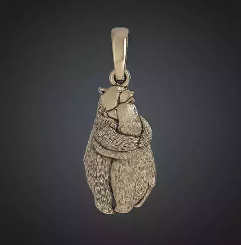 THE PENDANT IS A PAIR OF BEARS IN LOVE Printable Model
