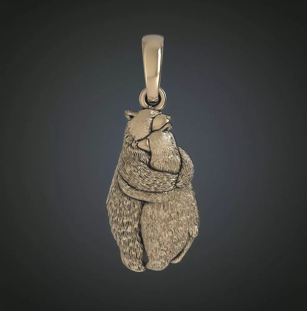 THE PENDANT IS A PAIR OF BEARS IN LOVE Printable Model 3D print model_0