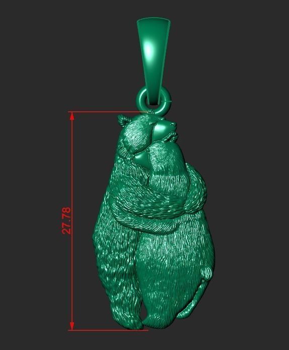 THE PENDANT IS A PAIR OF BEARS IN LOVE Printable Model 3D print model_2