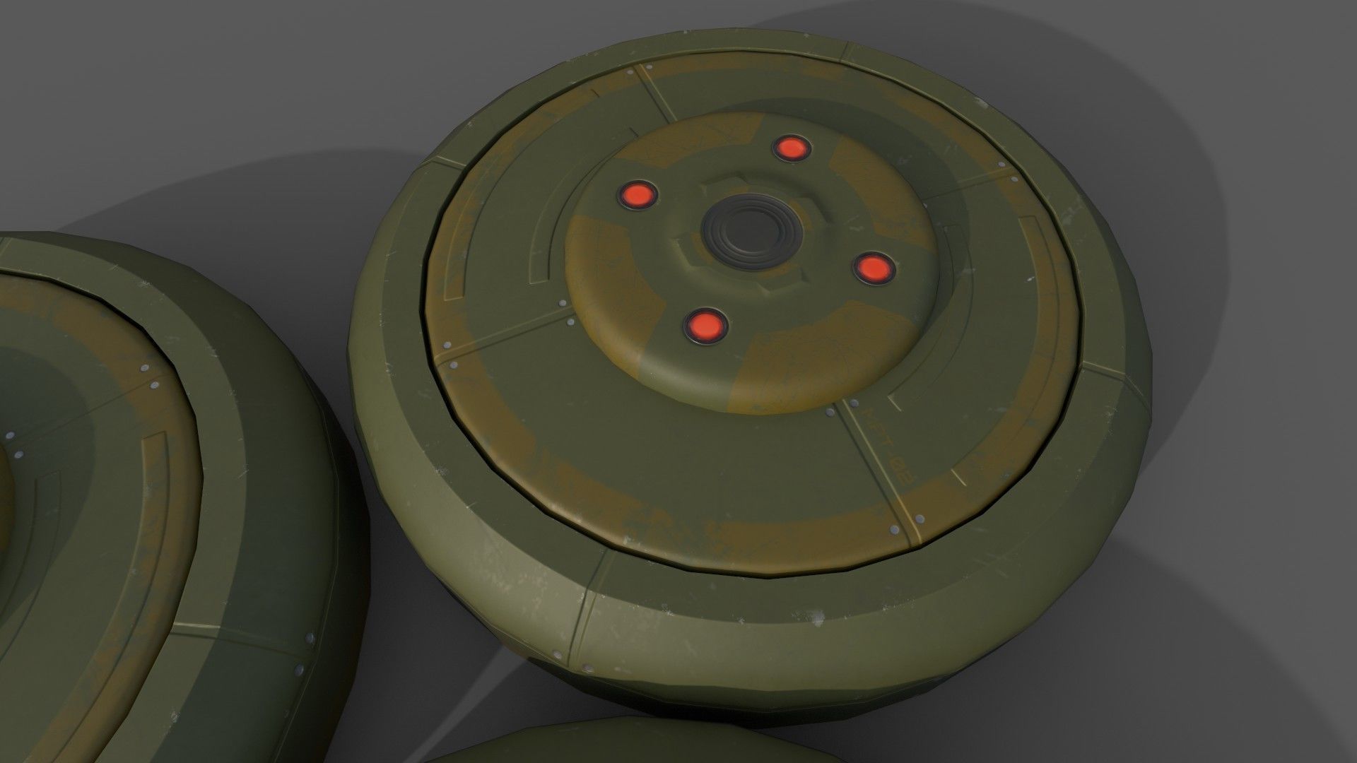 Sci-Fi Grenades-Mines Low-poly 3D model_10