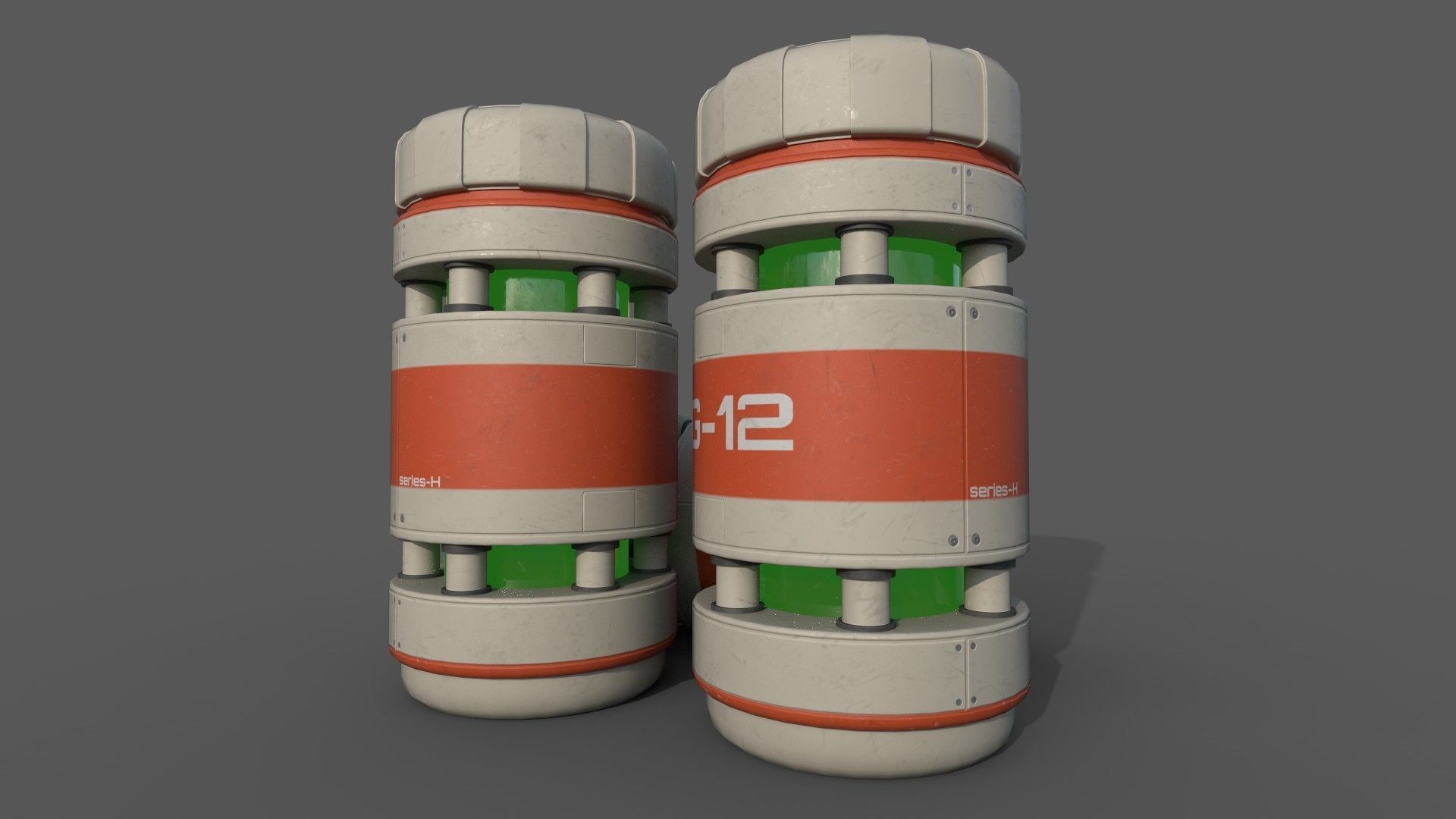 Sci-Fi Grenades-Mines Low-poly 3D model_6