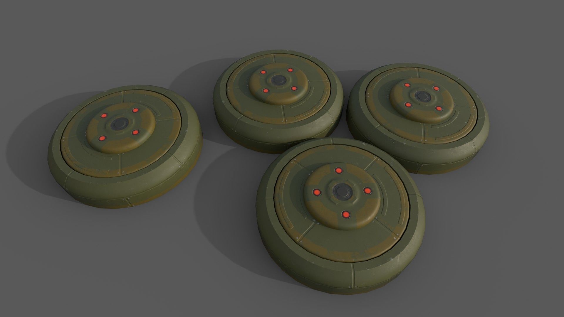 Sci-Fi Grenades-Mines Low-poly 3D model_9