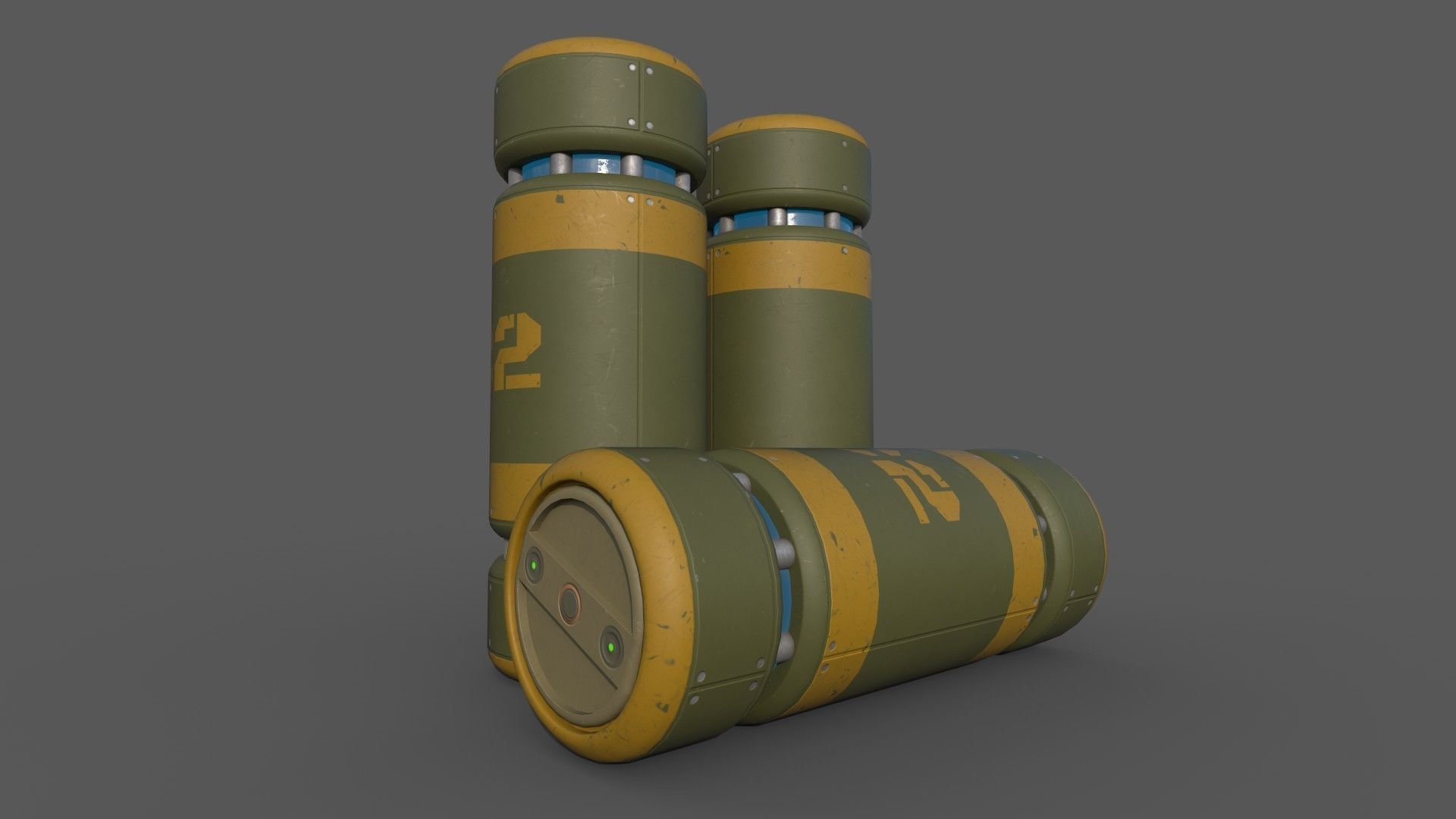 Sci-Fi Grenades-Mines Low-poly 3D model_8