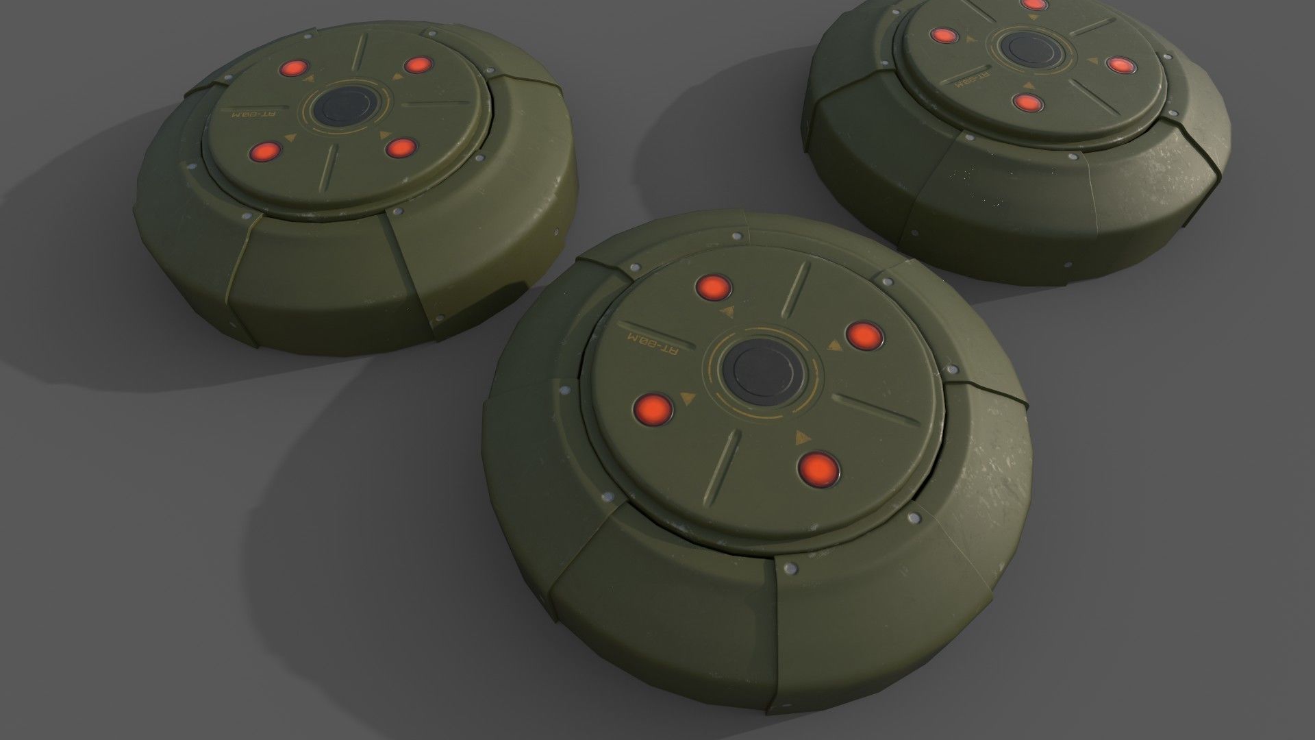 Sci-Fi Grenades-Mines Low-poly 3D model_12