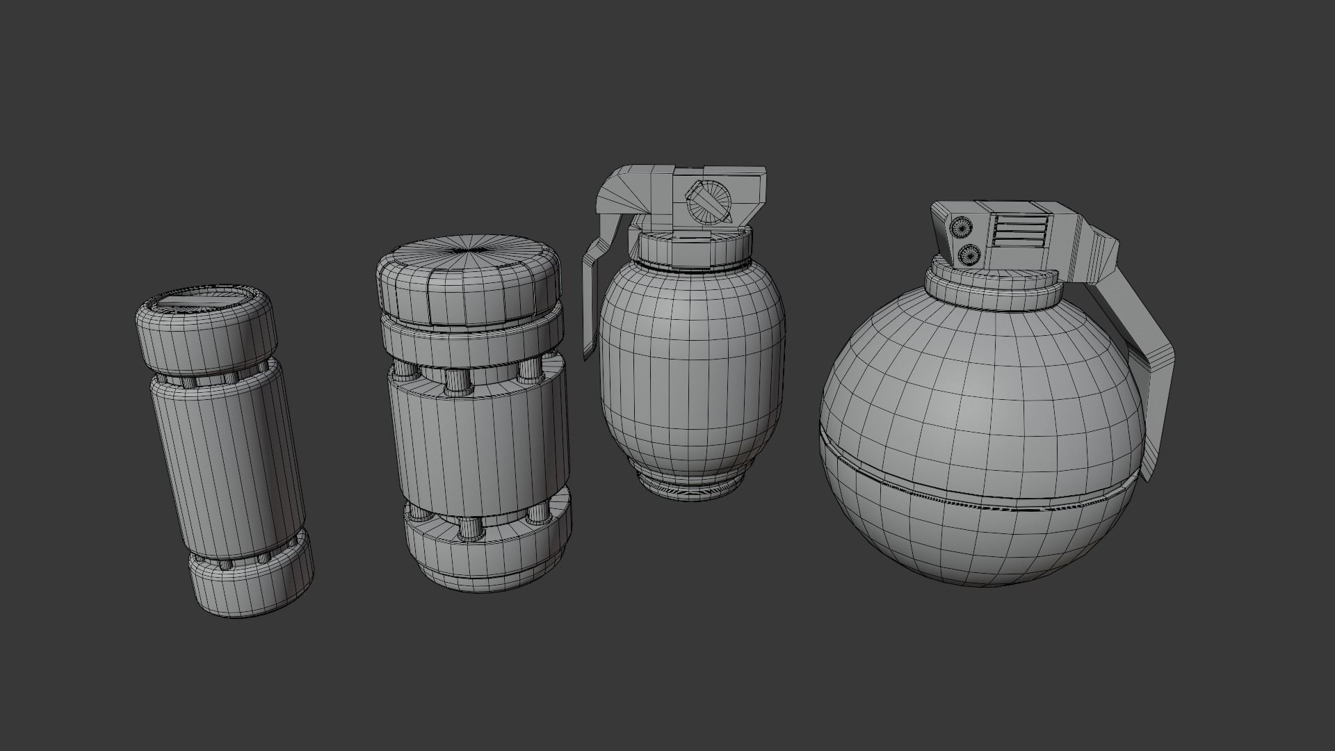 Sci-Fi Grenades-Mines Low-poly 3D model_18