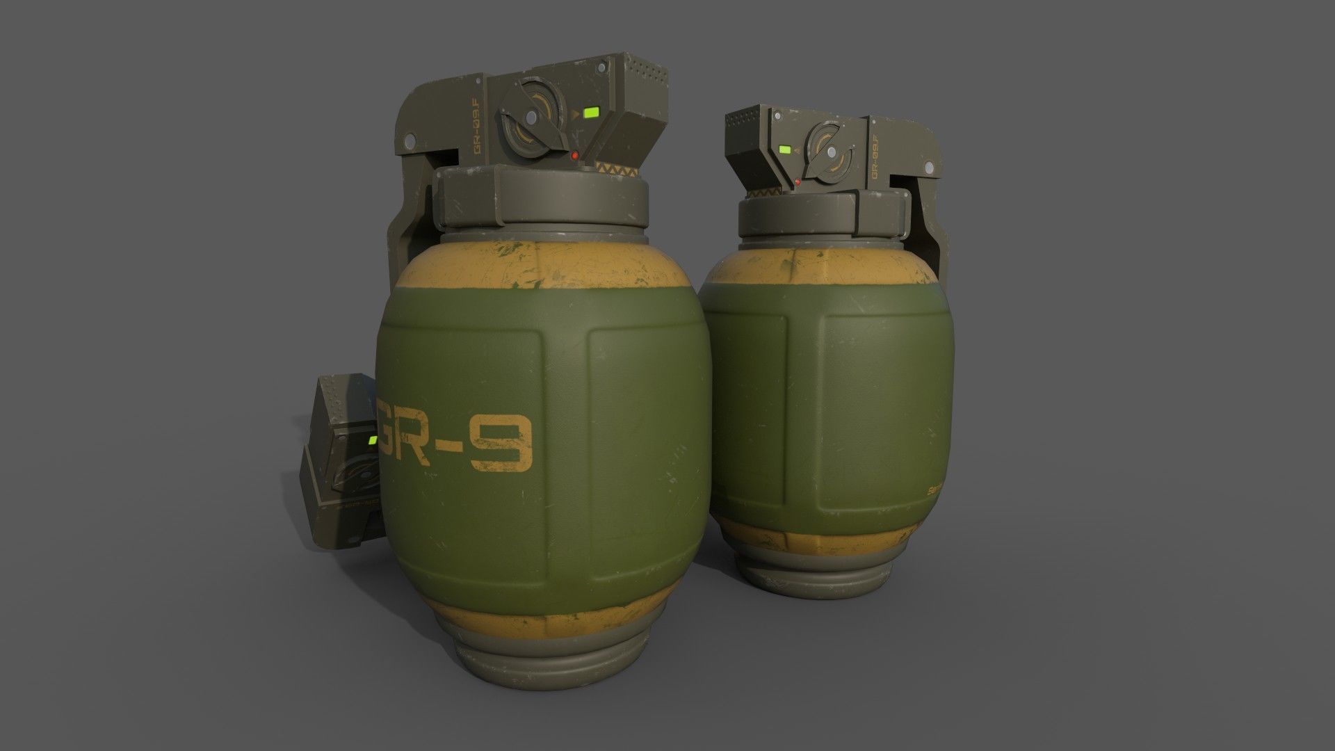Sci-Fi Grenades-Mines Low-poly 3D model_3