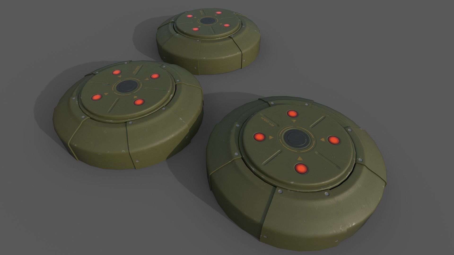 Sci-Fi Grenades-Mines Low-poly 3D model_11