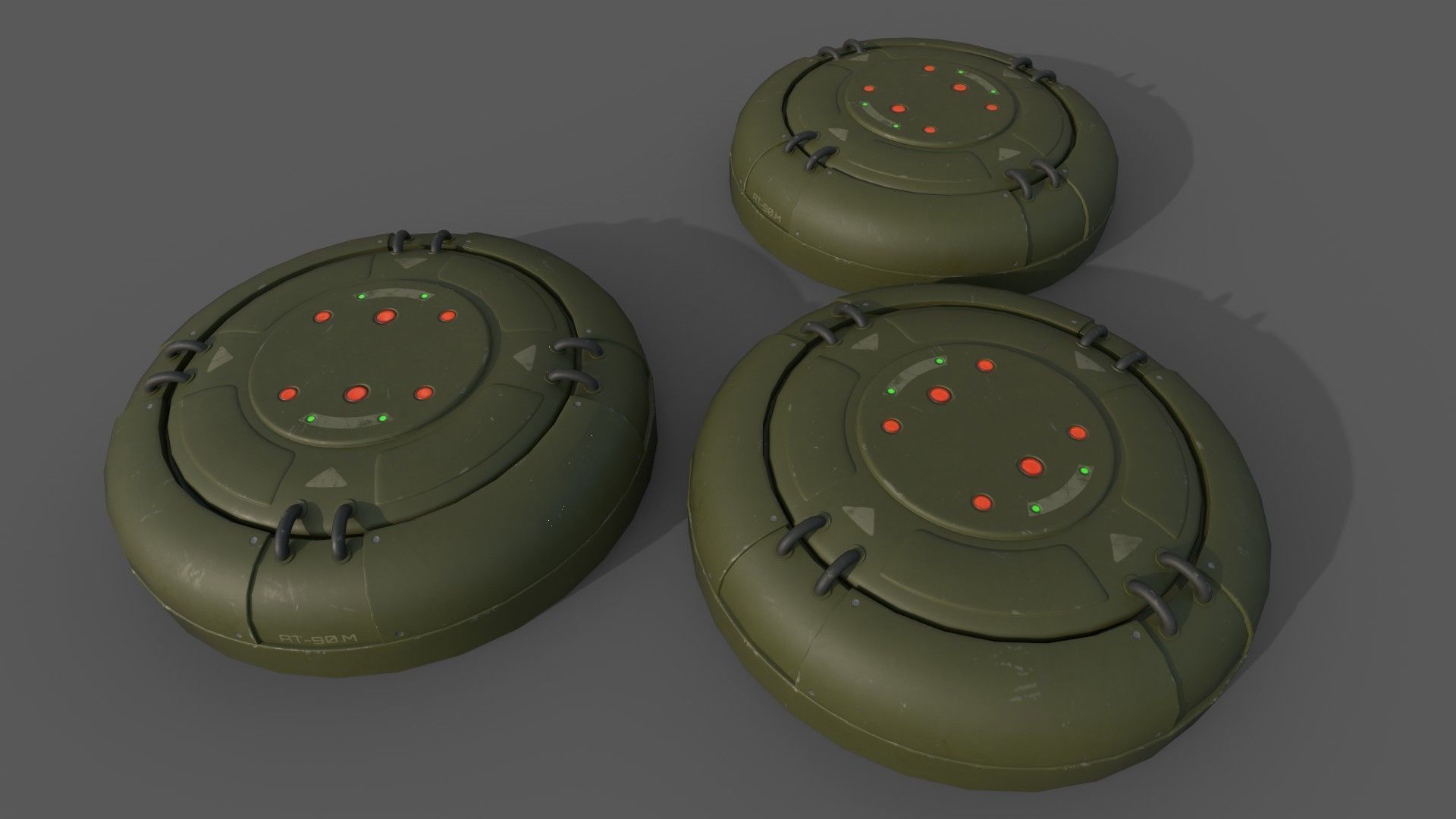 Sci-Fi Grenades-Mines Low-poly 3D model_14
