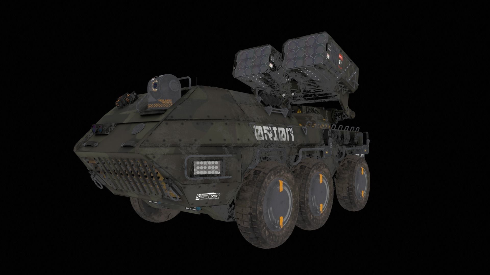 ROCKET LAUNCHER DRONE VEHICLE Low-poly 3D model_12