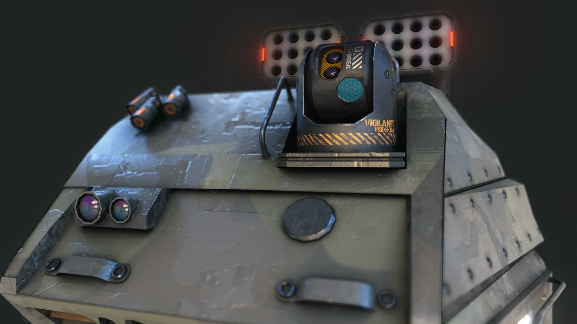 ROCKET LAUNCHER DRONE VEHICLE Low-poly 3D model_9