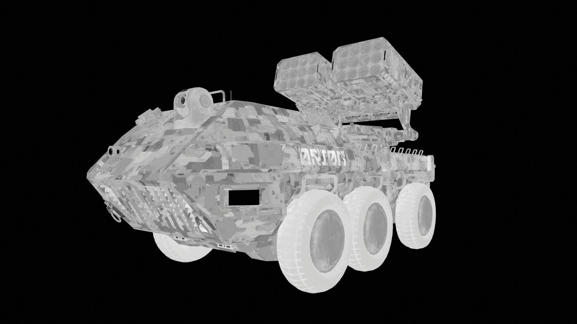 ROCKET LAUNCHER DRONE VEHICLE Low-poly 3D model_11