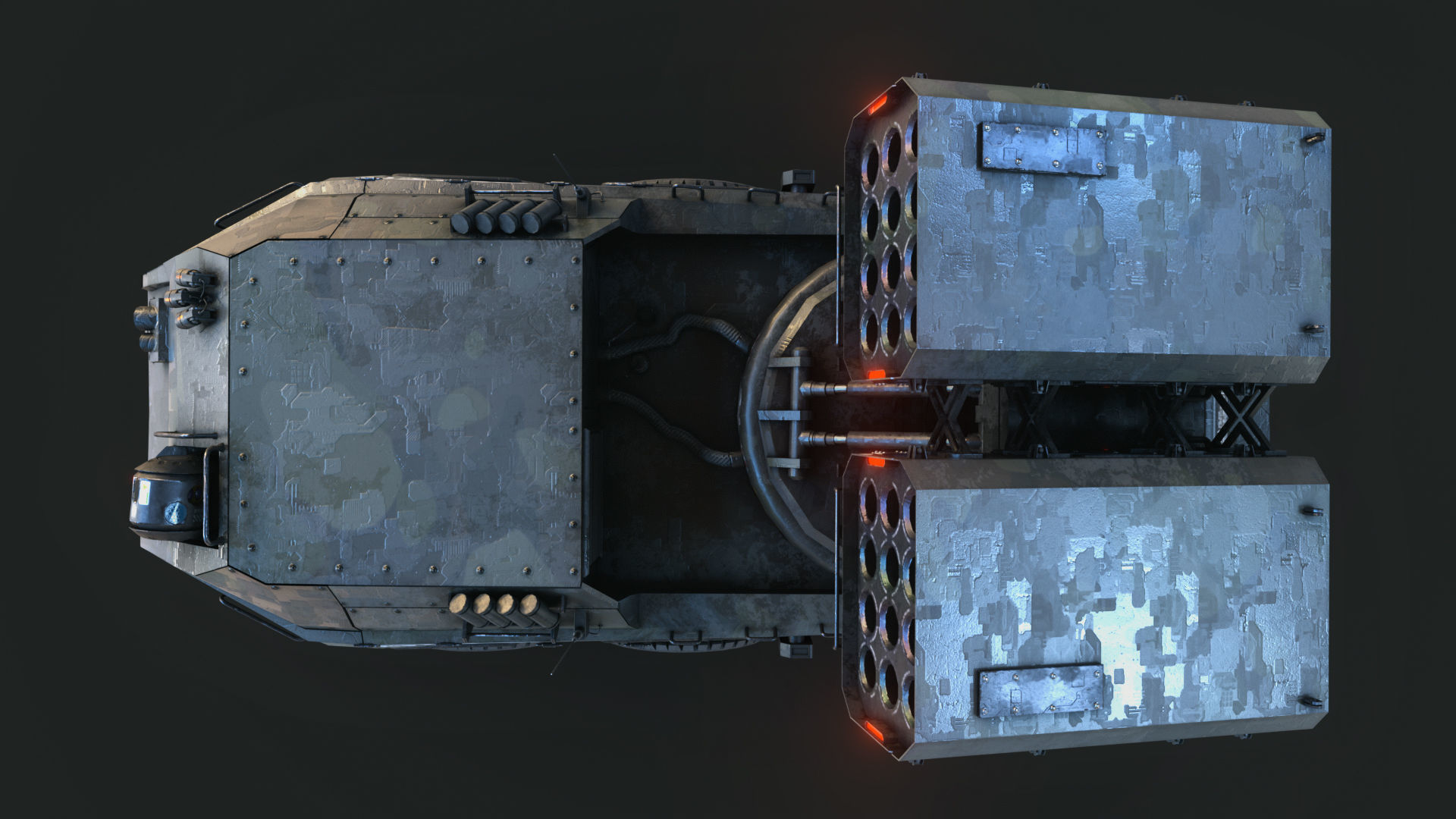 ROCKET LAUNCHER DRONE VEHICLE Low-poly 3D model_7