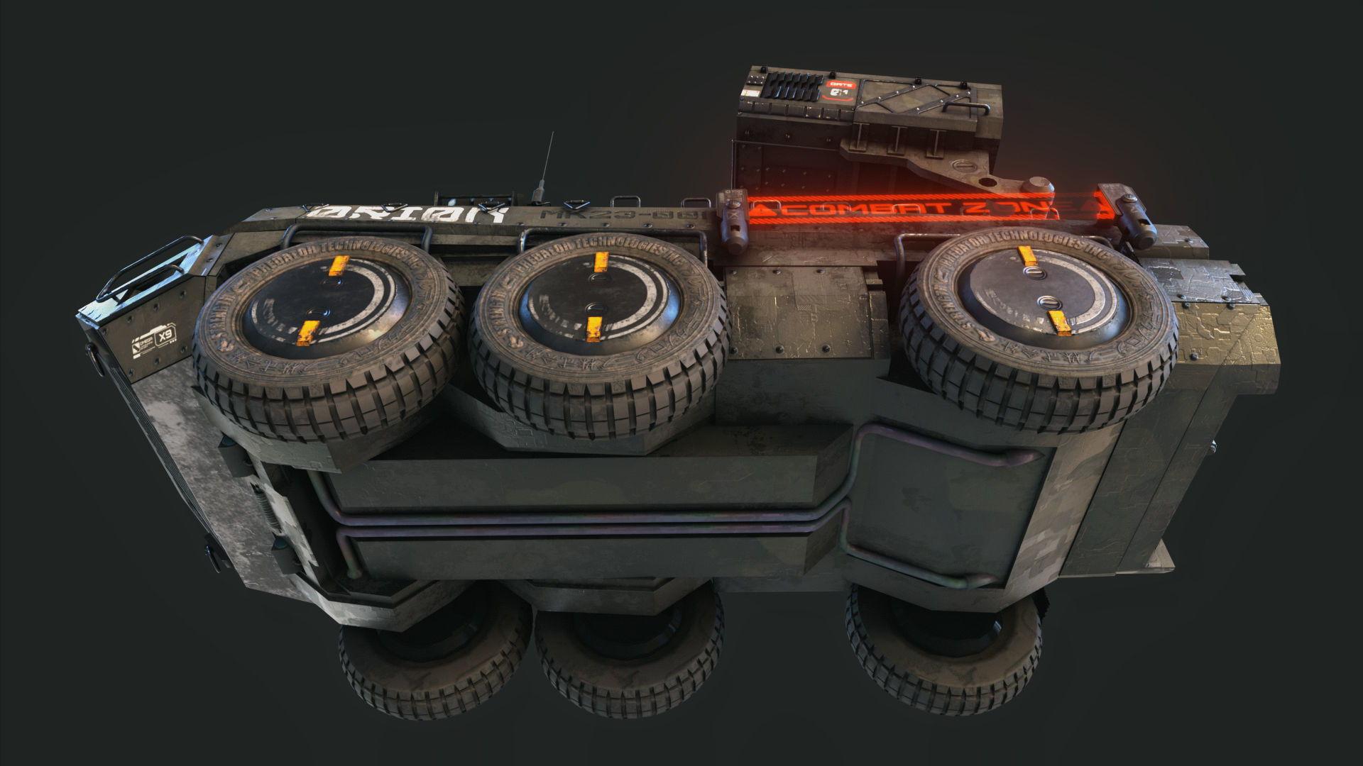 ROCKET LAUNCHER DRONE VEHICLE Low-poly 3D model_6