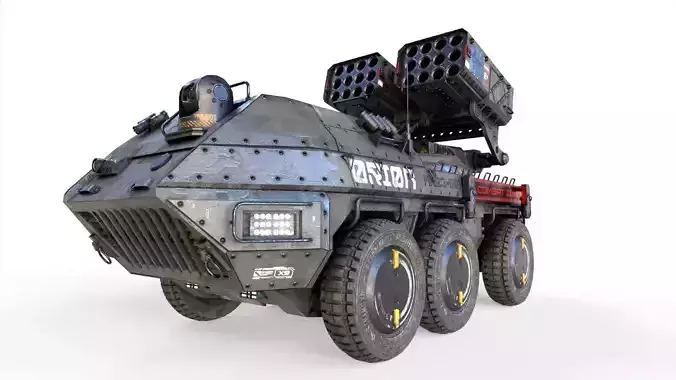ROCKET LAUNCHER DRONE VEHICLE Low-poly 3D model