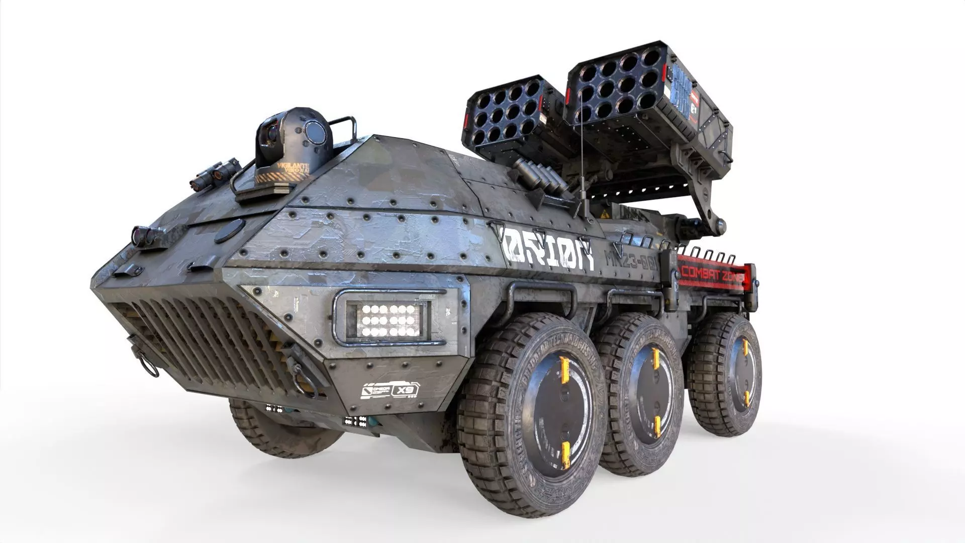 ROCKET LAUNCHER DRONE VEHICLE Low-poly 3D model_0