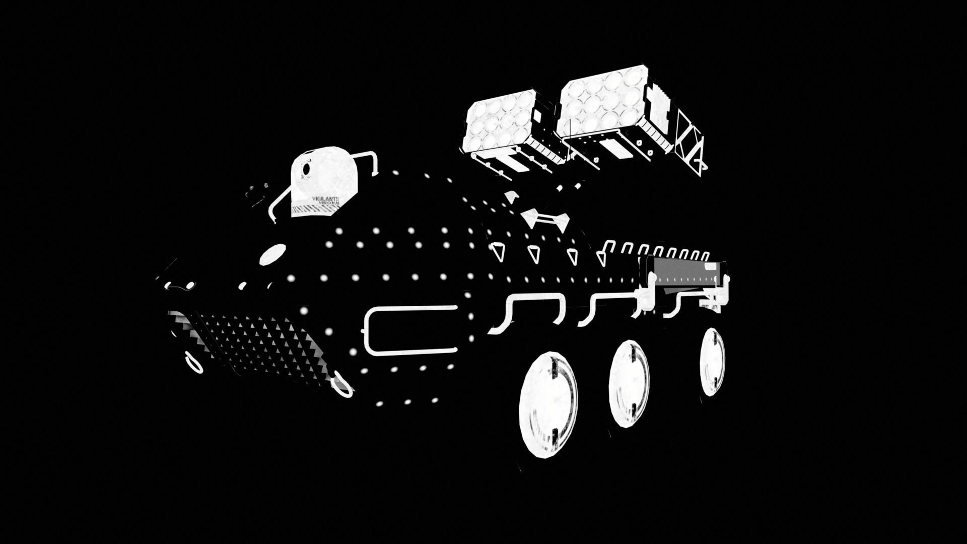 ROCKET LAUNCHER DRONE VEHICLE Low-poly 3D model_10