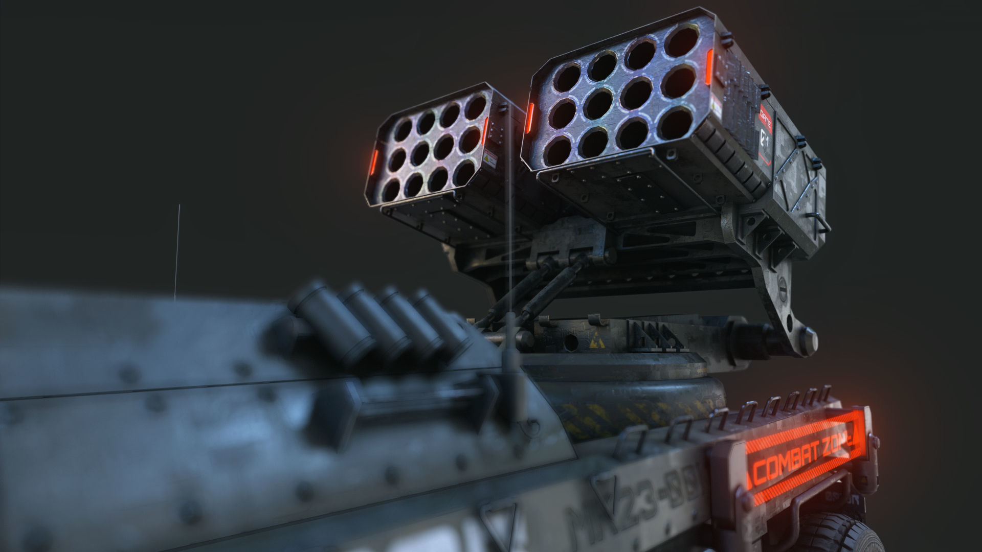 ROCKET LAUNCHER DRONE VEHICLE Low-poly 3D model_8