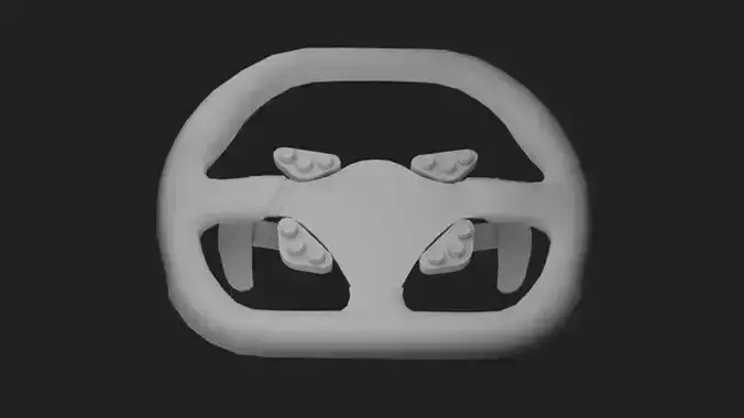 GT1 Steering Wheel Low Poly No Texture