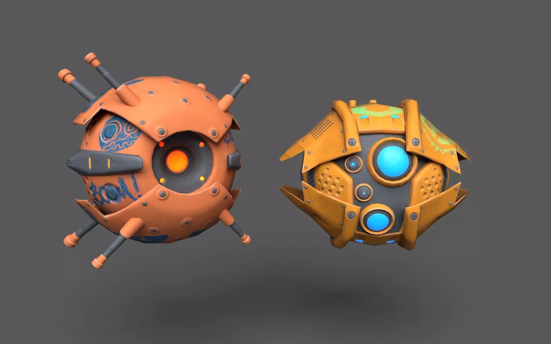 Low-poly Drones Low-poly 3D model_0