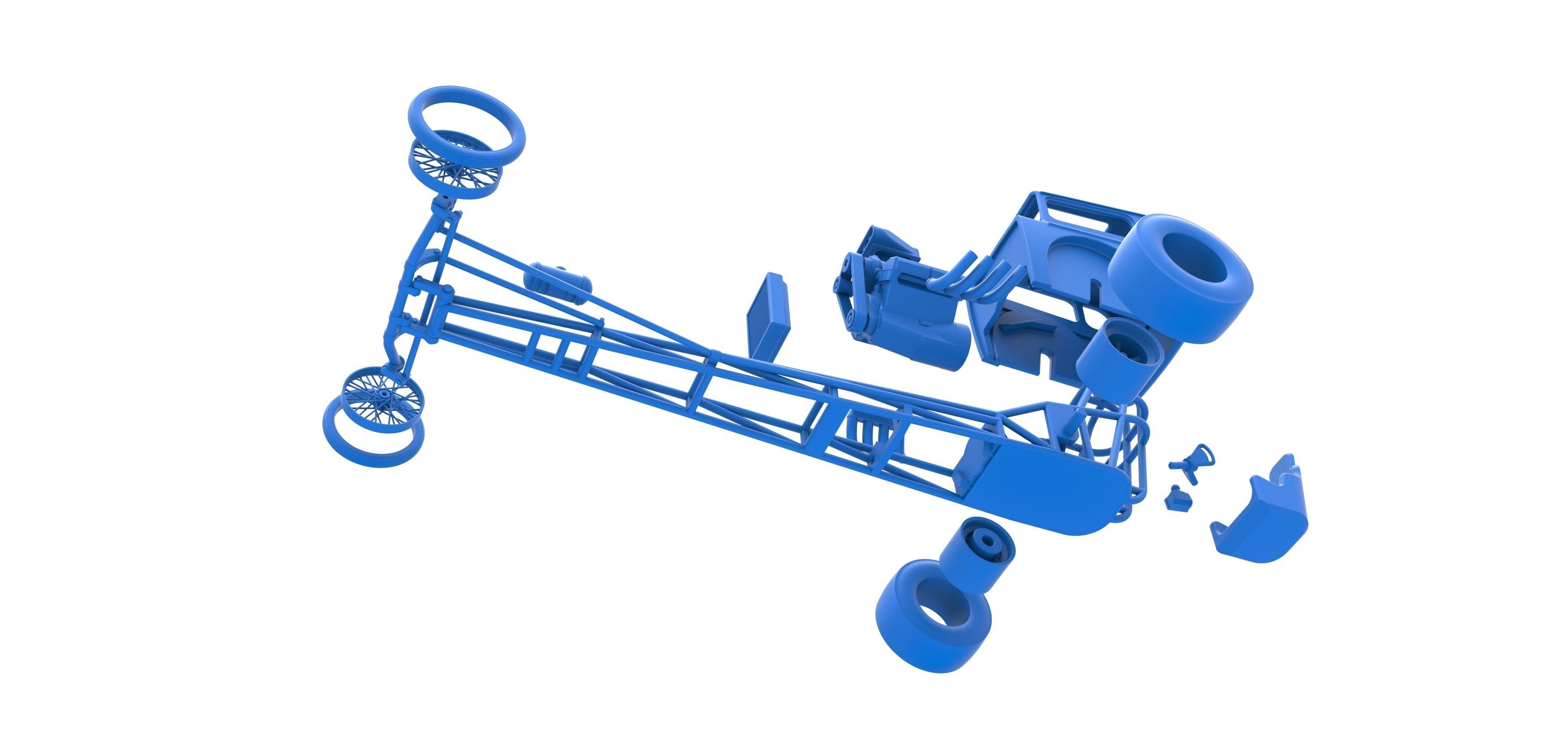 Front engine old school dragster with shell V7 Scale 1 to 25 3D print model_37