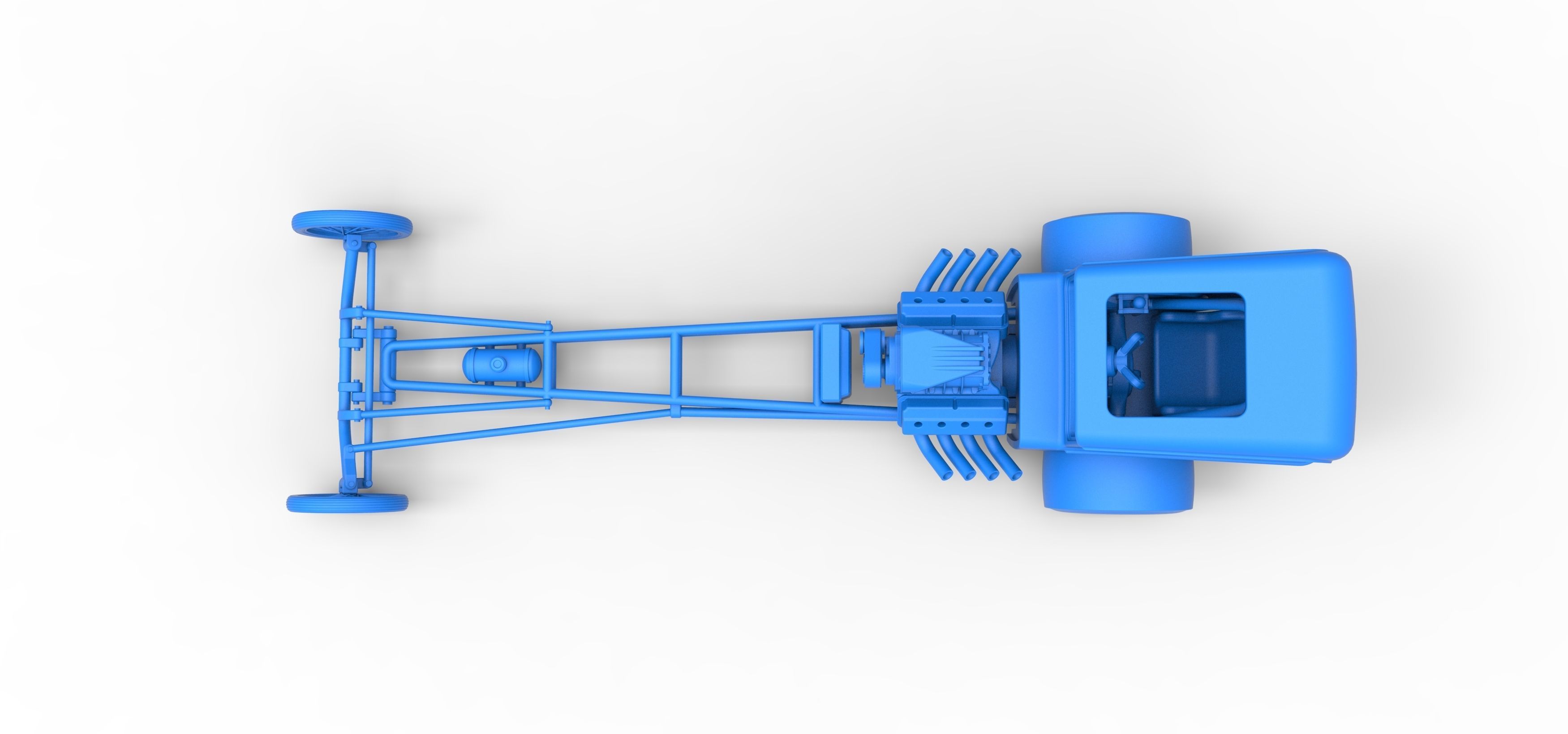 Front engine old school dragster with shell V7 Scale 1 to 25 3D print model_28