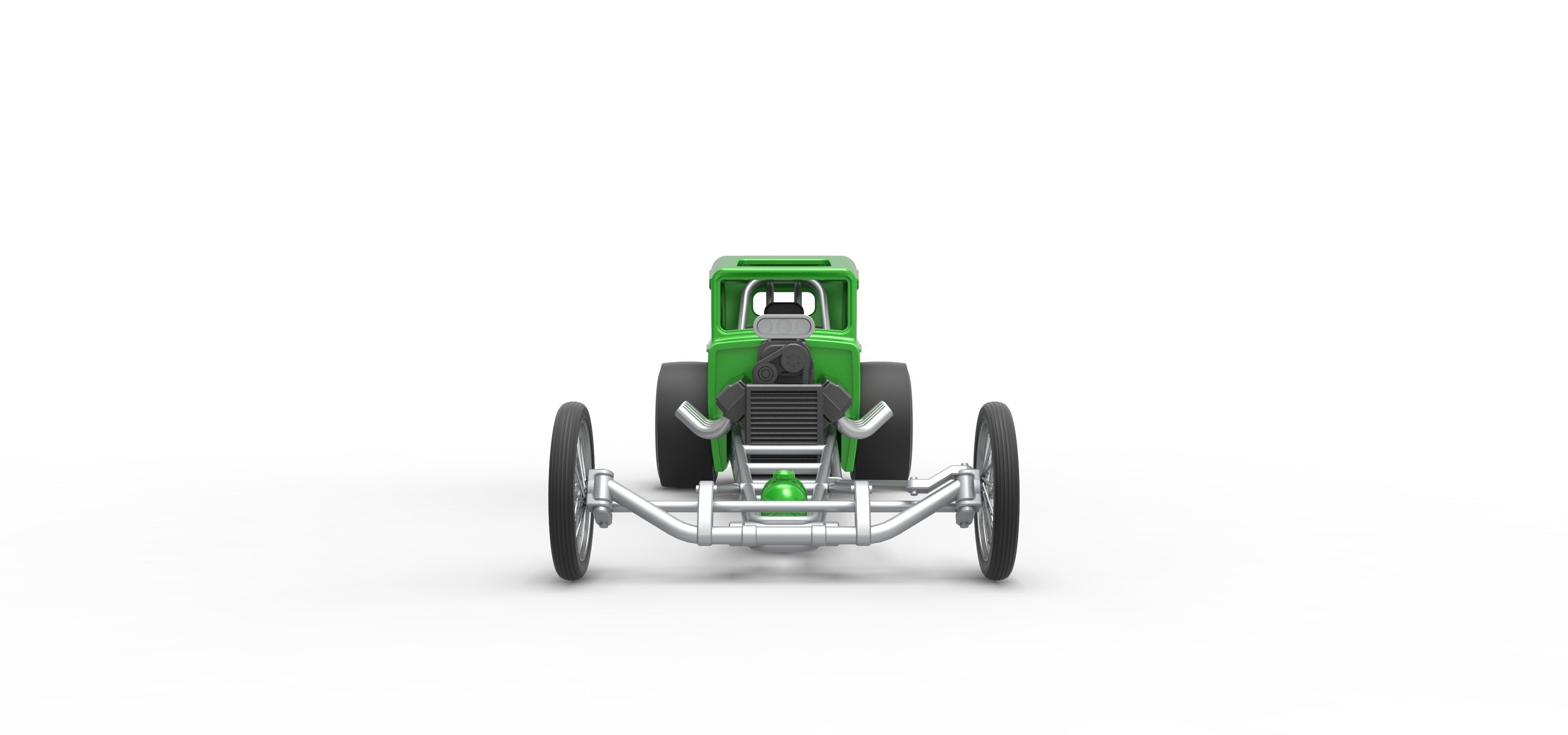 Front engine old school dragster with shell V7 Scale 1 to 25 3D print model_7