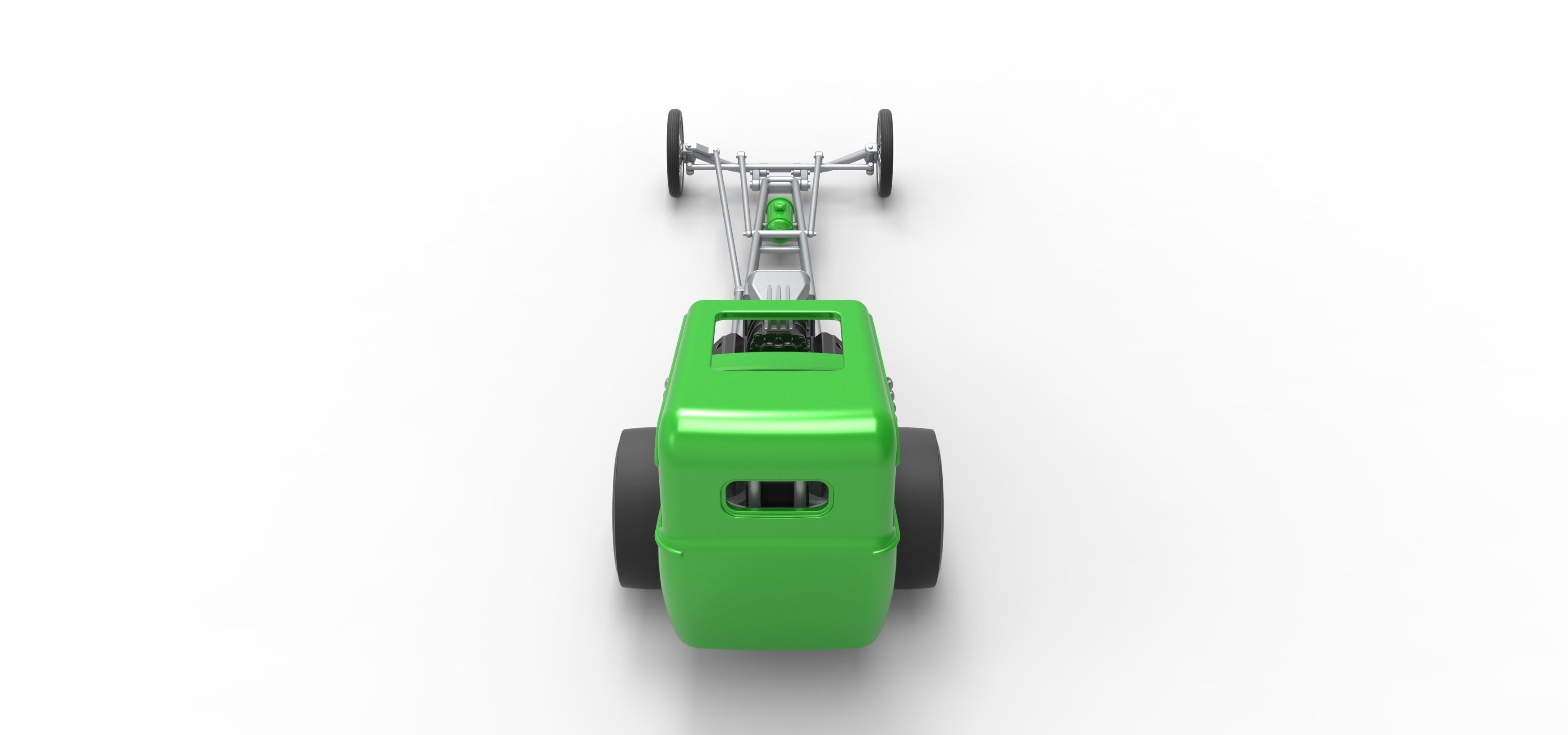 Front engine old school dragster with shell V7 Scale 1 to 25 3D print model_17