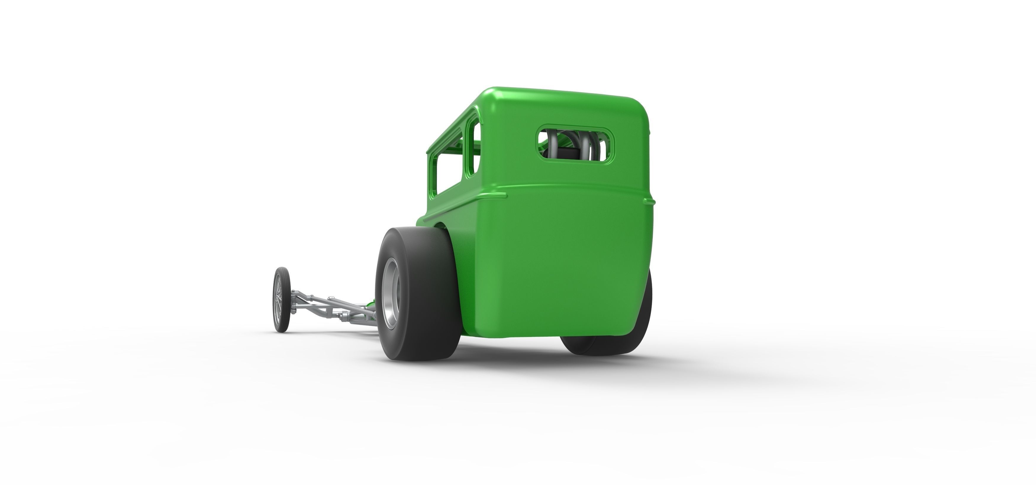 Front engine old school dragster with shell V7 Scale 1 to 25 3D print model_15