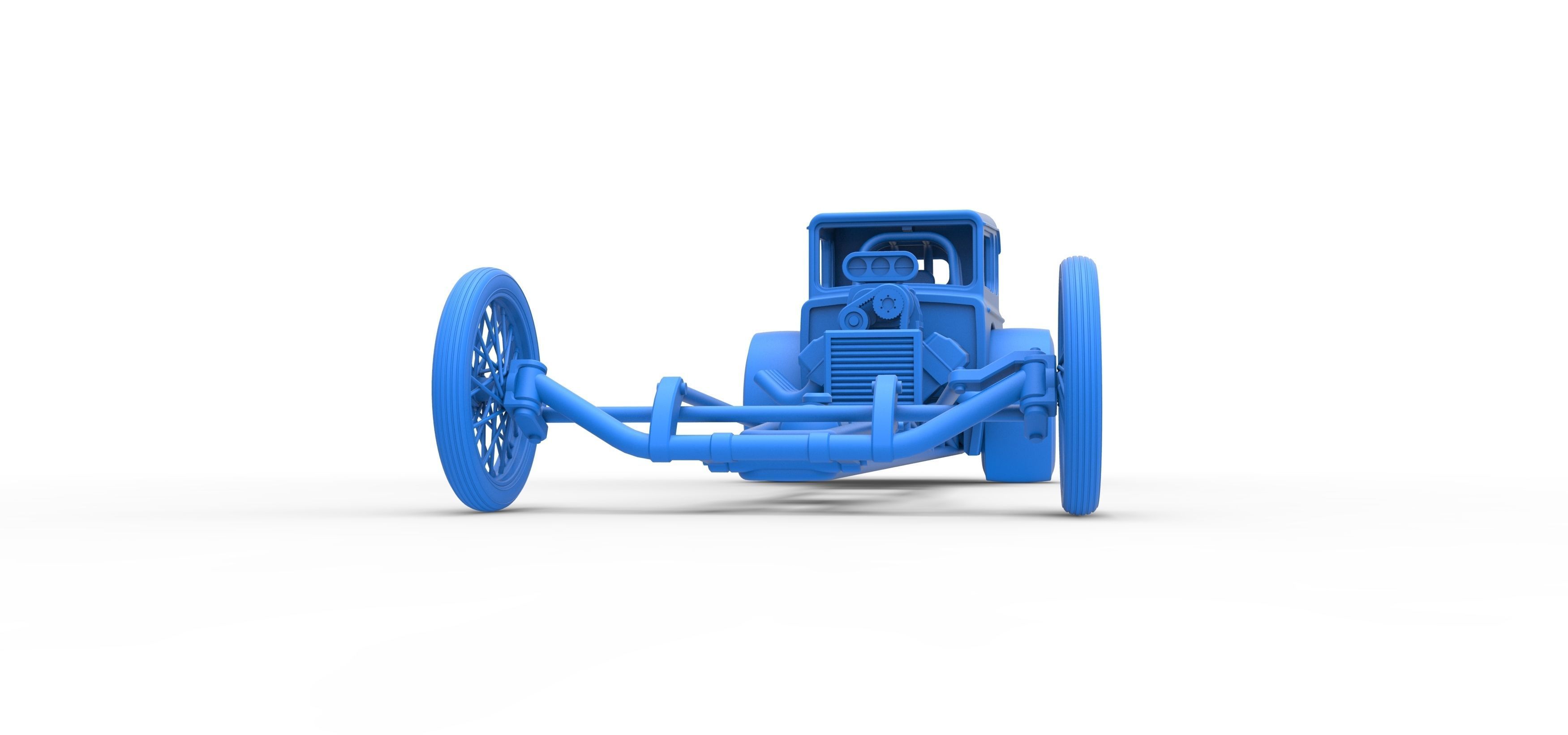 Front engine old school dragster with shell V7 Scale 1 to 25 3D print model_23