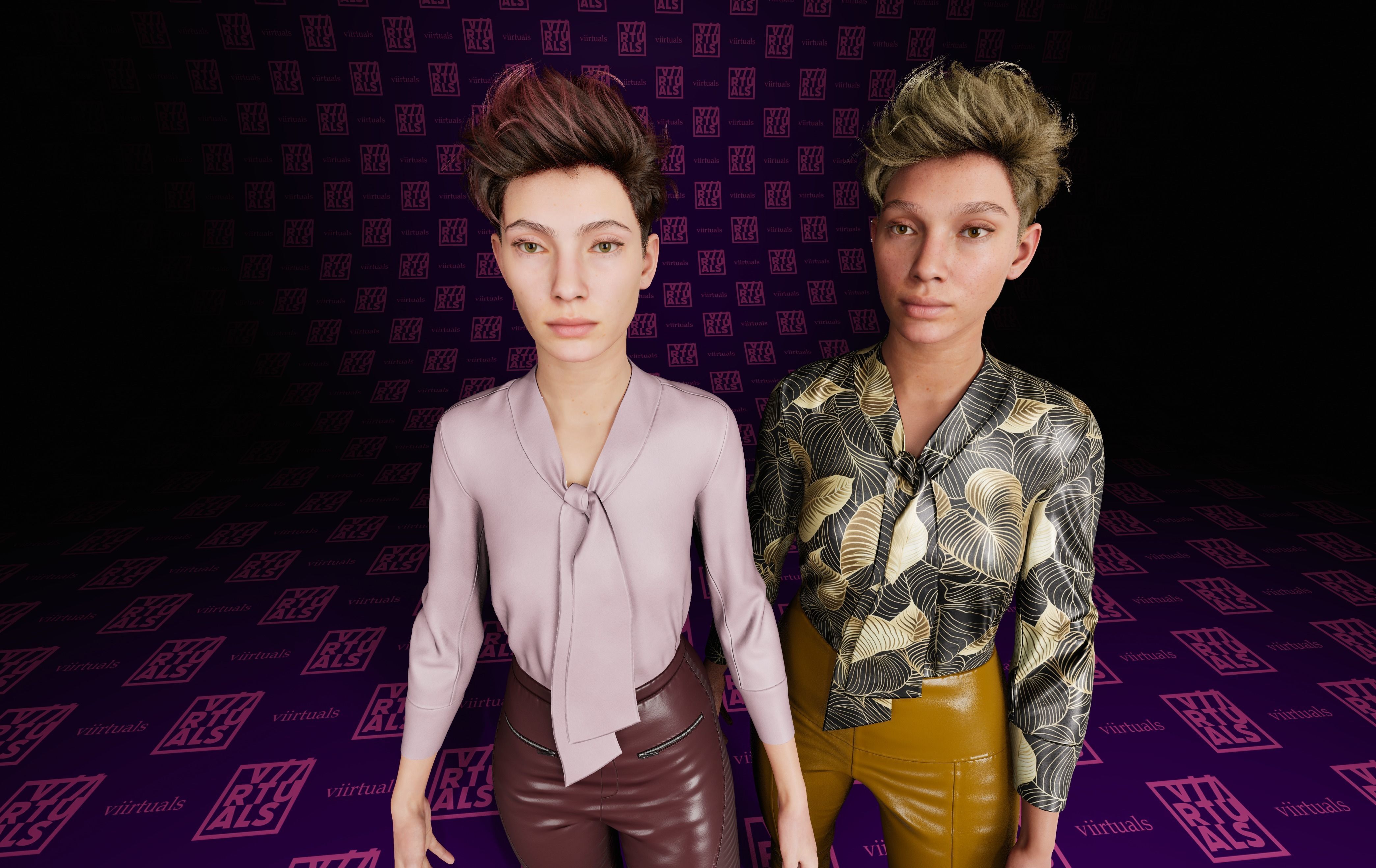 Hair for Metahumans Alembic Hair Asset for UnrealEngine5 Low-poly 3D model_5