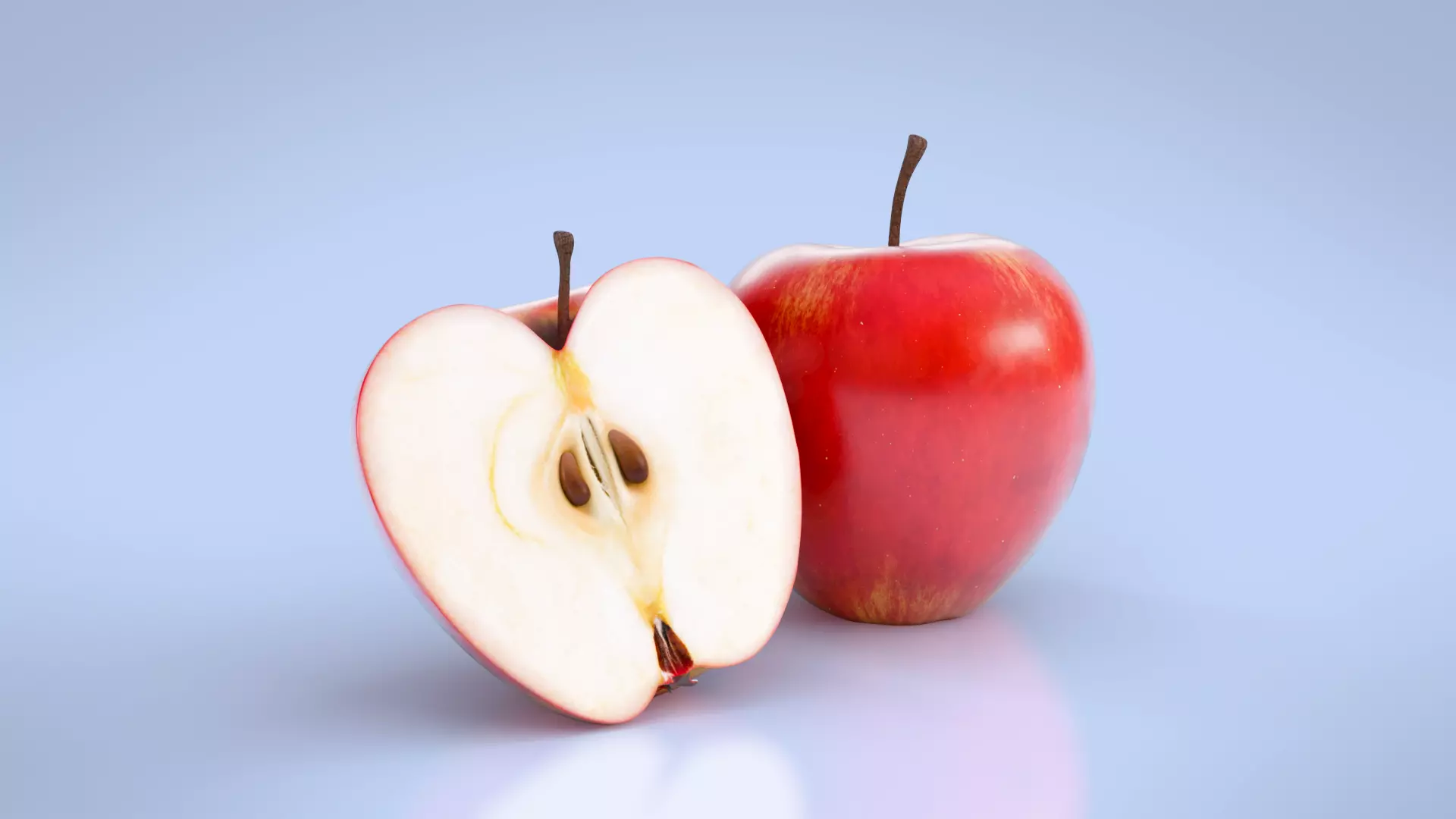 Apple Fruit with Slice - Realistic PBR Texture Low-poly 3D model_0