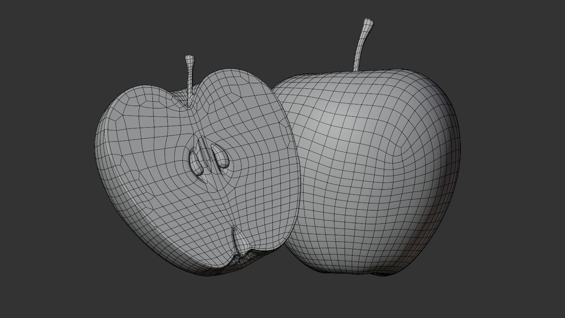 Apple Fruit with Slice - Realistic PBR Texture Low-poly 3D model_8