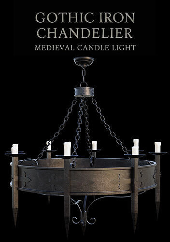 Medieval Chandelier Free 3D model