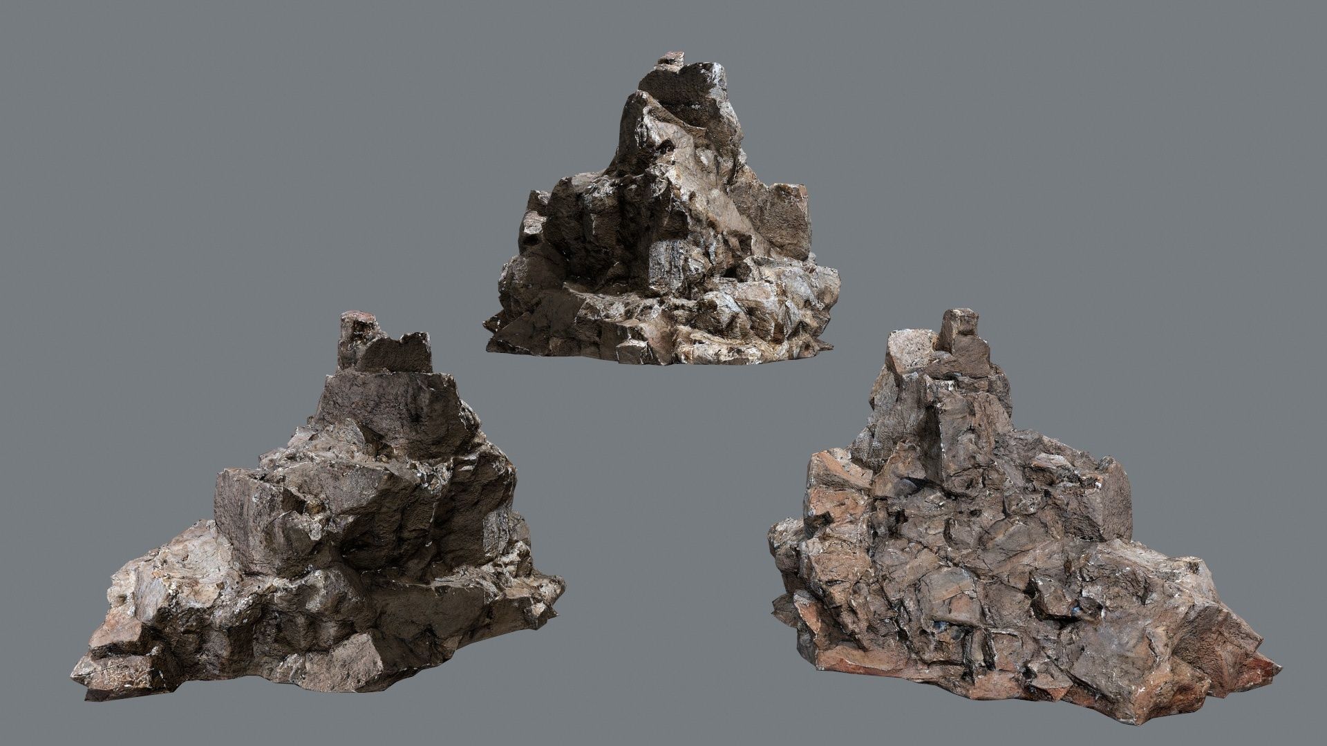 cliff rocks  Low-poly 3D model_1