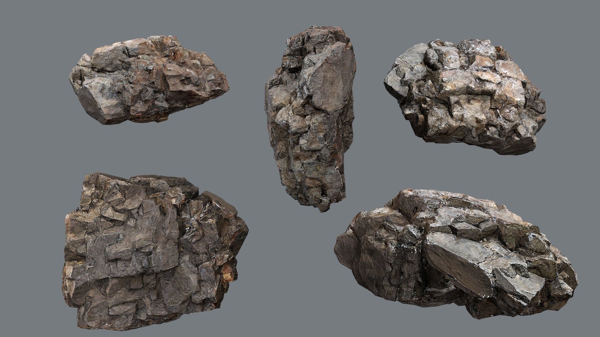 cliff rocks  Low-poly 3D model_7