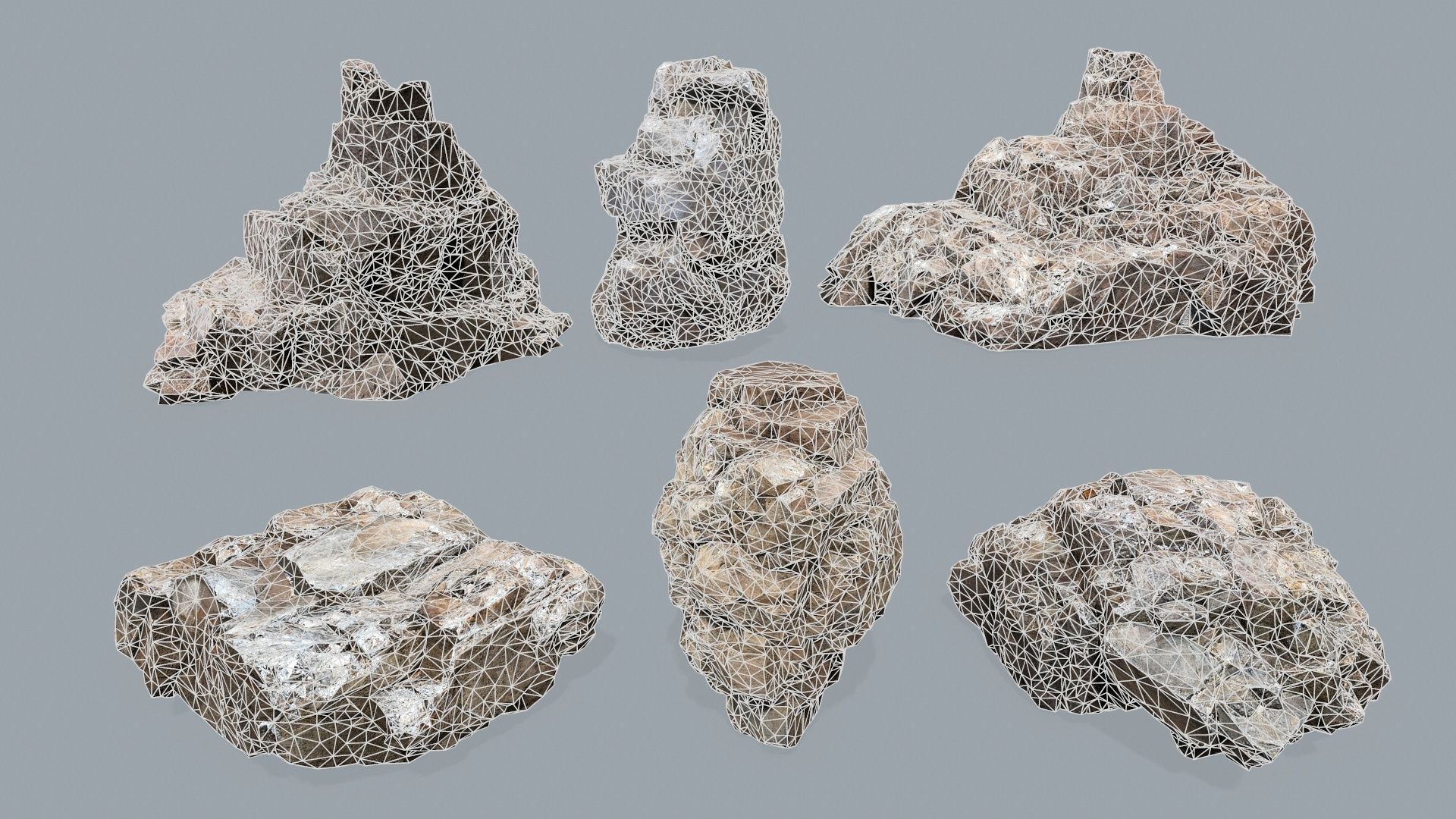 cliff rocks  Low-poly 3D model_14
