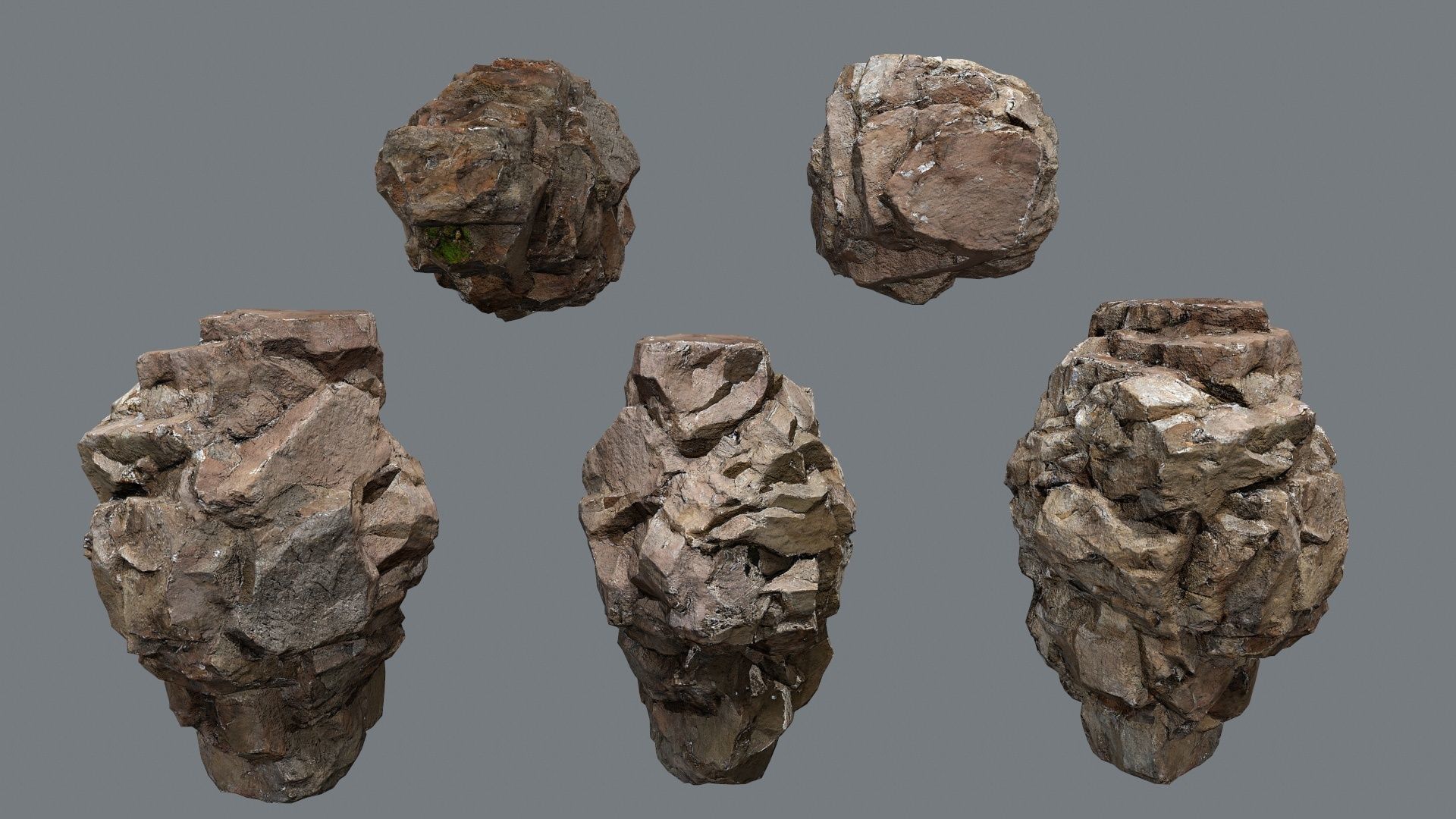cliff rocks  Low-poly 3D model_3